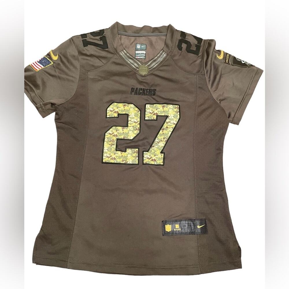 Nike Green Bay Packers Jersey Womens Large NFL Lacy #27 Camouflage Patchwork